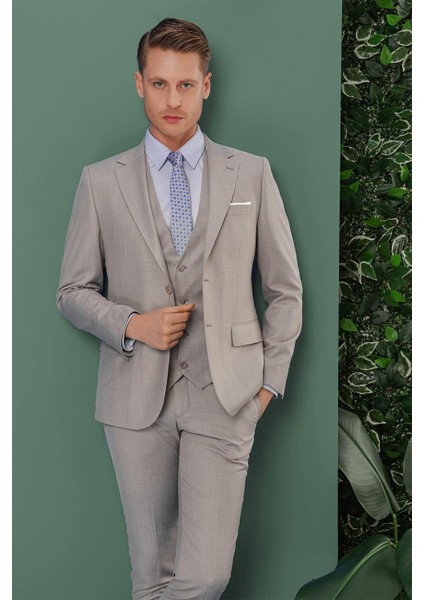 Tk 871 Slim Fit Gri Klasik Takım Elbise indirimleri