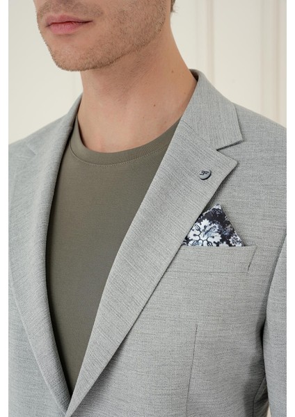 Comfort Fit Mono Yaka Çift Yırtmaç Torba Cep Casual Gri Ceket C 698 indirimleri