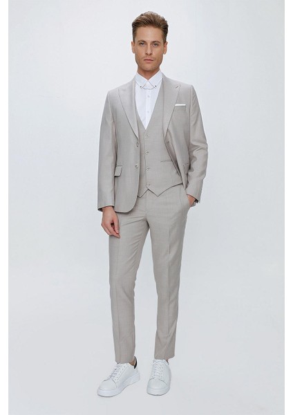 Tk 870 Slim Fit Taş Klasik Takım Elbise