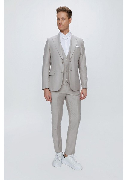 Tk 870 Slim Fit Taş Klasik Takım Elbise modelleri