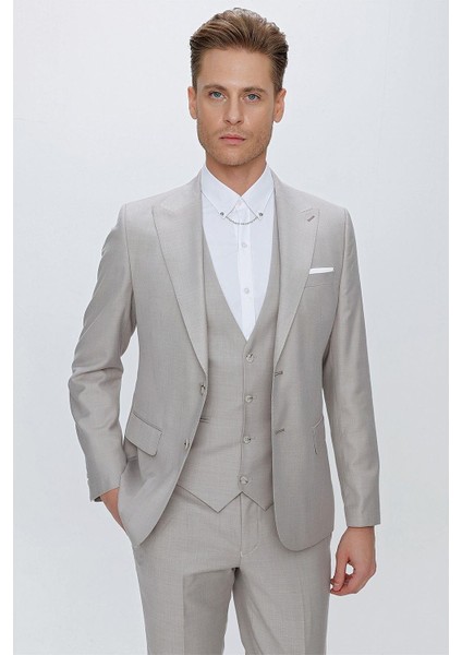 Tk 870 Slim Fit Taş Klasik Takım Elbise fırsatları