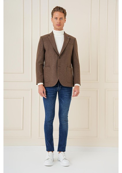 C 689 Slim Fit Kahve Spor Ceket
