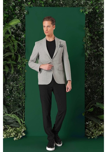Comfort Fit Kırçıllı Dokuma Pamuklu Casual Gri Ceket C 665 fırsatları