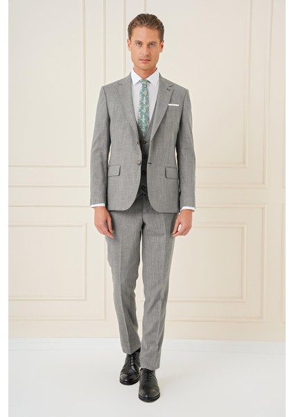 Tk 902 Slim Fit Haki Klasik Takım Elbise