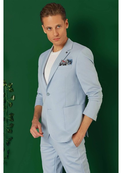 Comfort Fit Torba Cep Esnek Pamuk Casual Mavi Ceket C 664 fırsatları