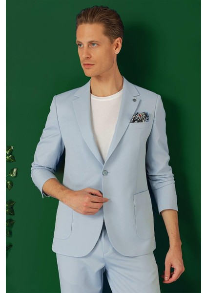 Comfort Fit Torba Cep Esnek Pamuk Casual Mavi Ceket C 664 indirimleri