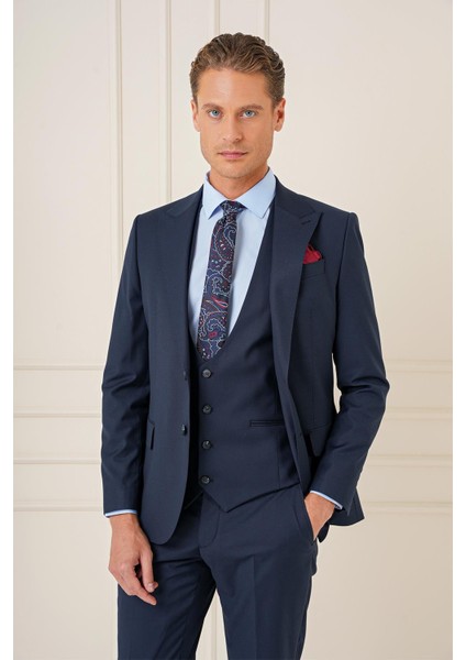 Tk 904 Slim Fit Lacivert Spor Takım Elbise modelleri