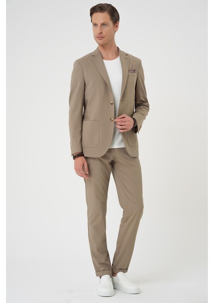 Comfort Fit Mono Yaka Torba Cep Casual Bej Ceket C 707 fiyatları