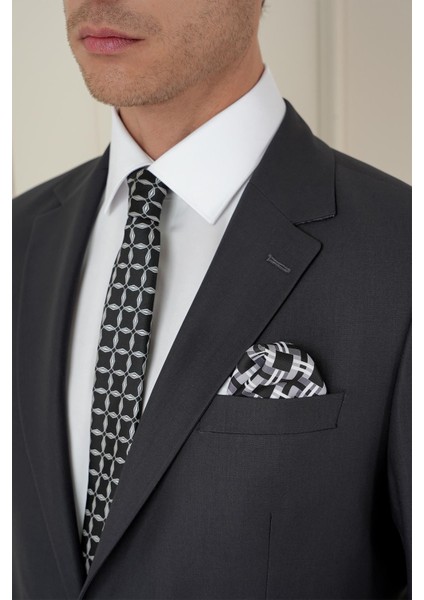 Slim Fit Çift Yırtmaç Mono Yaka Klasik Antrasit Takım Elbise Tk 912 indirimleri