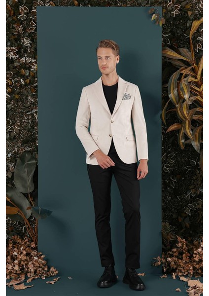 C 651 Ceket Slim Fit Taş Casual