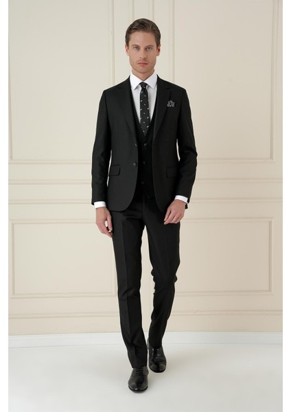 Tk 910 Slim Fit Siyah Spor Takım Elbise