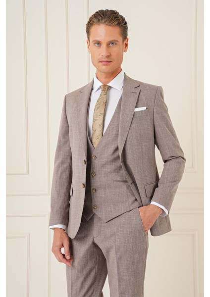 Tk 902 Slim Fit Vizon Klasik Takım Elbise modelleri