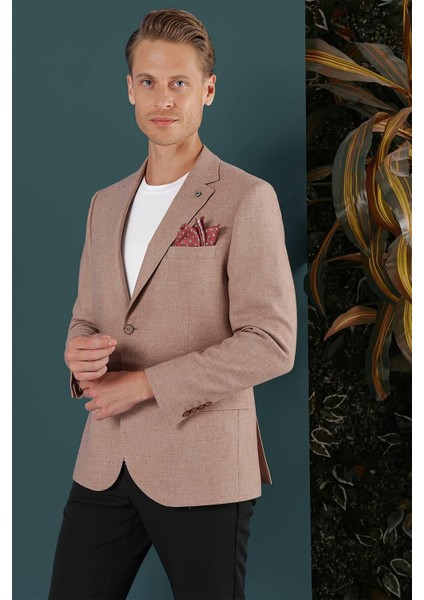 C 656 Slim Fit Tütün Spor Ceket modelleri