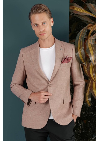 C 656 Slim Fit Tütün Spor Ceket indirimleri