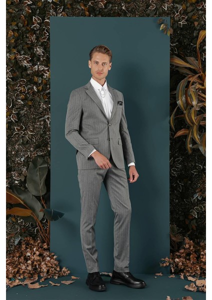 C 652 Slim Fit Gri Spor Ceket
