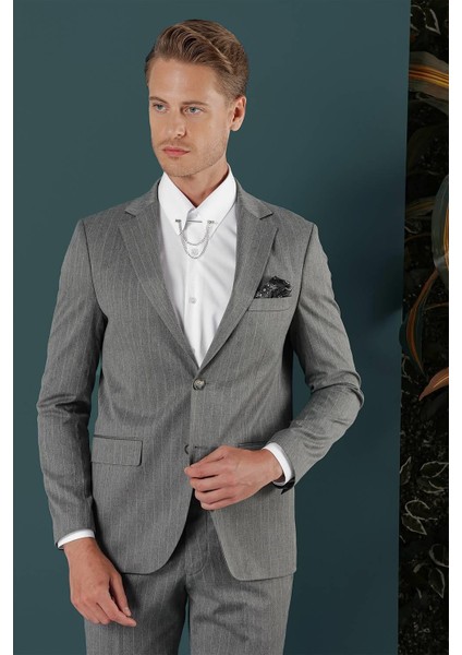 C 652 Slim Fit Gri Spor Ceket modelleri