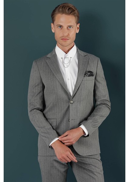 C 652 Slim Fit Gri Spor Ceket fırsatları