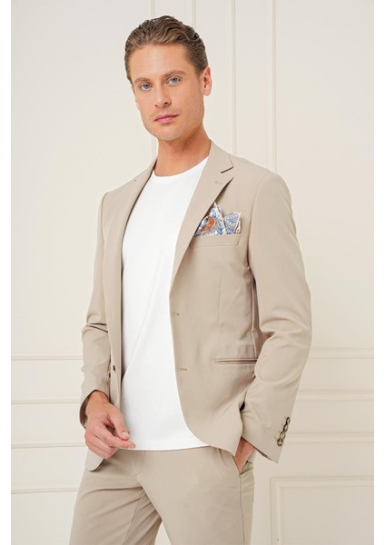 C 680 Slim Fit Bej Spor Ceket modelleri