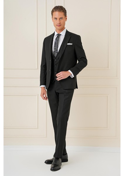 Slim Fit Siyah Klasik Takım Elbise Tk 896