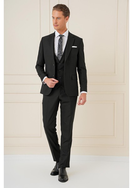 Slim Fit Siyah Klasik Takım Elbise Tk 896 fiyatları