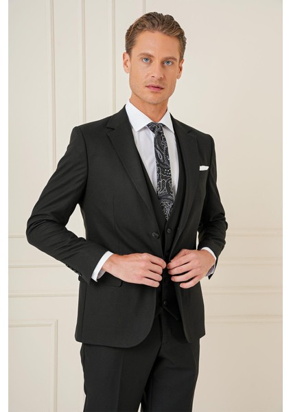 Slim Fit Siyah Klasik Takım Elbise Tk 896 fırsatları