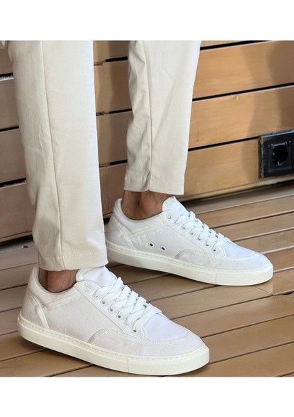 CH2505 - Keten Erkek Ayakkabı Beyaz / Beyaz fırsatları