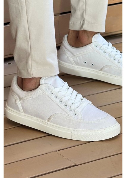 CH2505 - Keten Erkek Ayakkabı Beyaz / Beyaz indirimleri