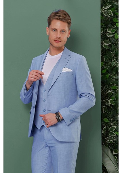 Tk 872 Slim Fit Mavi Klasik Takım Elbise modelleri