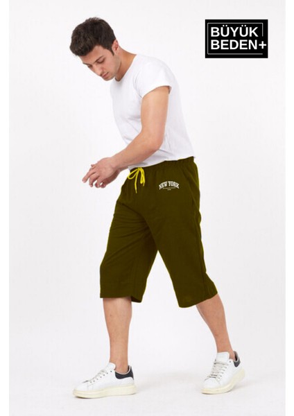 Erkek Büyük Beden New York Baskılı Standart &regular Kalıp Şort SPR25BSR087