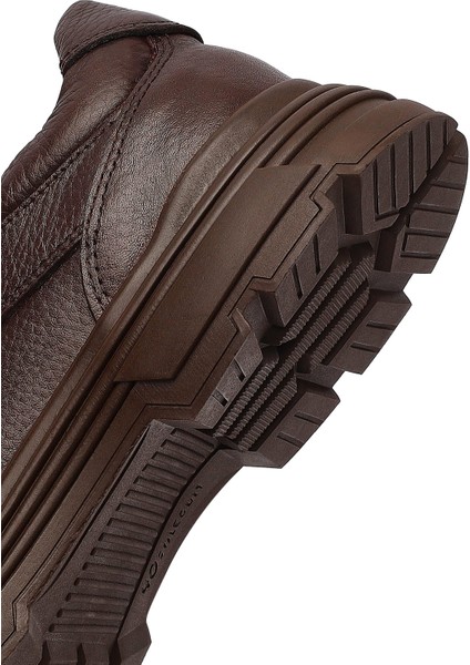 Erkek Kahverengi Bağcıklı Deri Casual Ayakkabı 25WFD681518