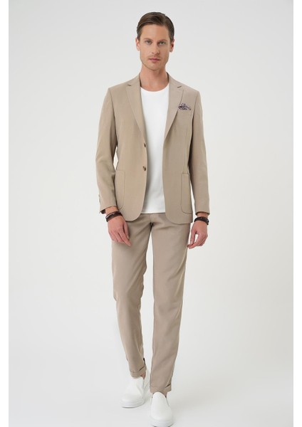 Slim Fit Torba Cep Spandex Karışımlı Casual Bej Ceket C 714 fırsatları
