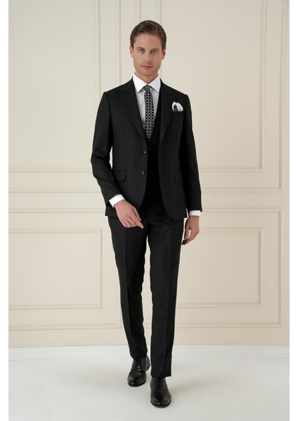 Tk 911 Slim Fit Siyah Spor Takım Elbise