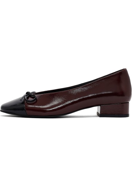 Kadın Bordo Kısa Topuklu Deri Loafer 25AFD161914 fiyatları
