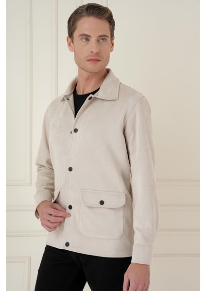 Comfort Fit Mono Yaka Kapaklı Cep Casual Taş Ceket C 699 modelleri