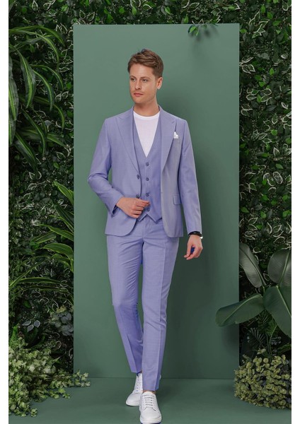 Tk 870 Slim Fit Mavi Klasik Takım Elbise