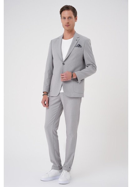 Comfort Fit Mono Yaka Torba Cep Casual Gri Ceket C 708 fiyatları