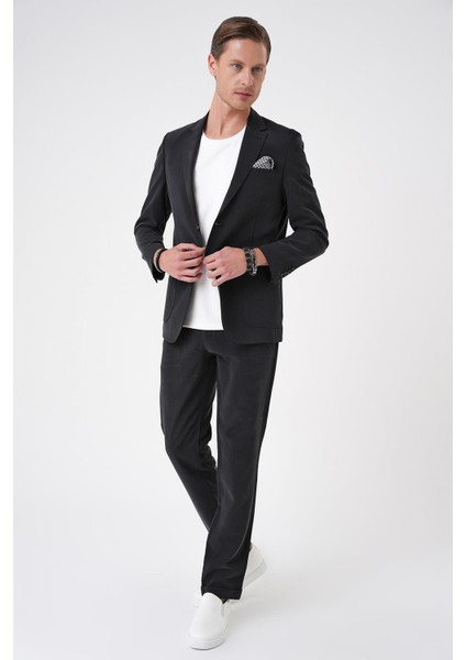 Slim Fit Torba Cep Spandex Karışımlı Casual Siyah Ceket C 714 fiyatları