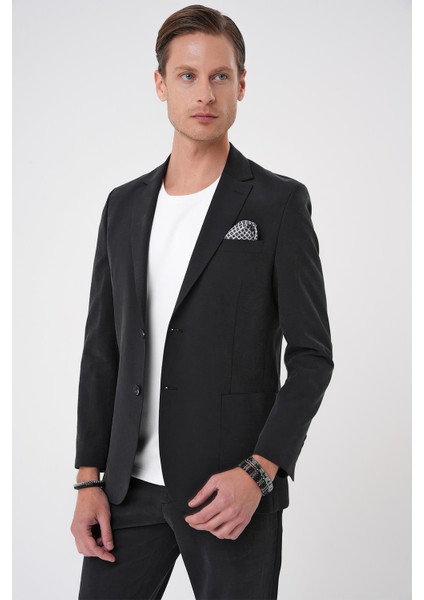 Slim Fit Torba Cep Spandex Karışımlı Casual Siyah Ceket C 714 modelleri