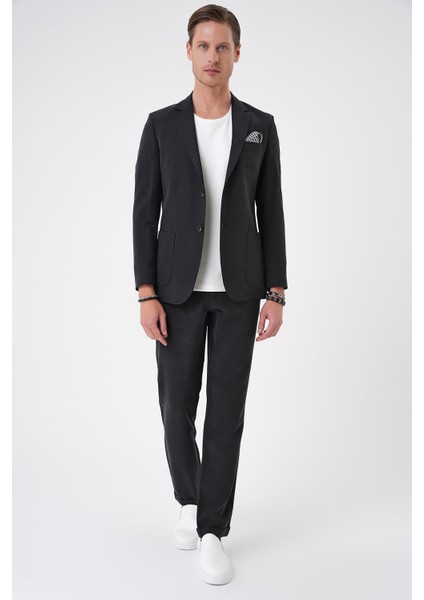Slim Fit Torba Cep Spandex Karışımlı Casual Siyah Ceket C 714 fırsatları