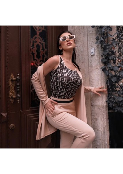 Kadın Uzun Kollu Krep Üçlü Takım