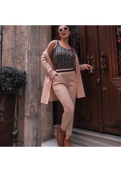Kadın Uzun Kollu Krep Üçlü Takım fiyatları