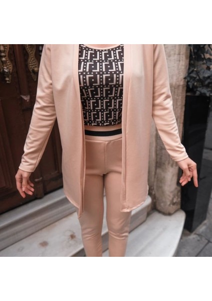 Kadın Uzun Kollu Krep Üçlü Takım modelleri