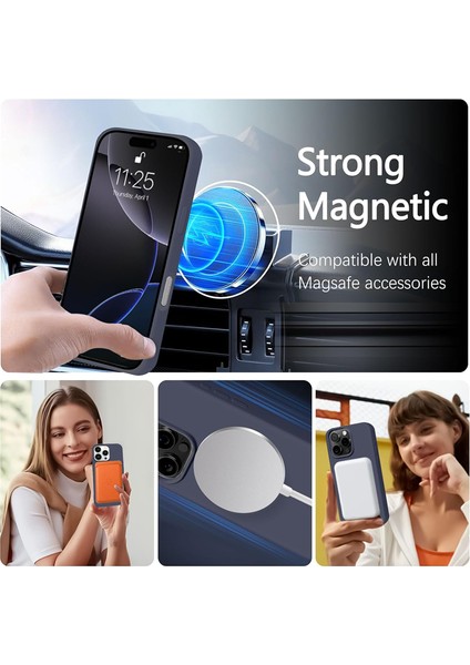 iPhone 14 Pro Magsafe ile Uyumlu Yumuşak Soft Mükemmel Manyetik Leke Tutmaz Esnek Lansman Silikon Kılıf