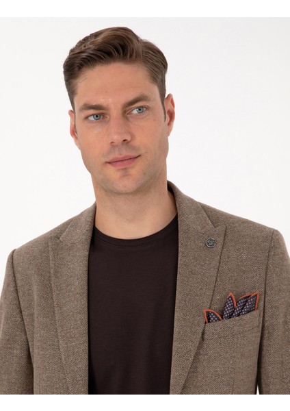 Erkek Kahverengi Slim Fit Ceket 50316324-VR029 fiyatları