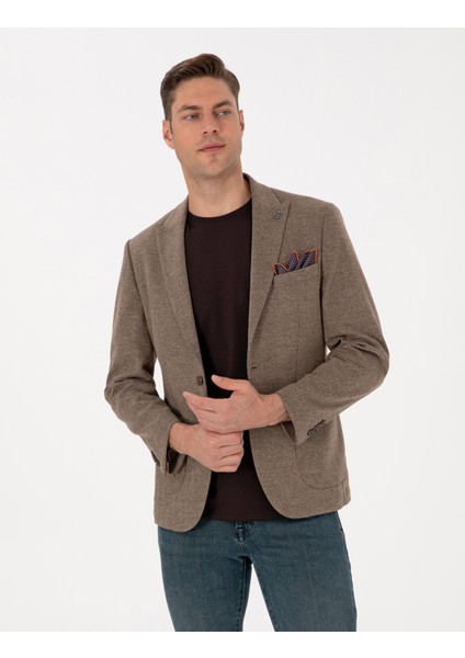 Erkek Kahverengi Slim Fit Ceket 50316324-VR029 modelleri