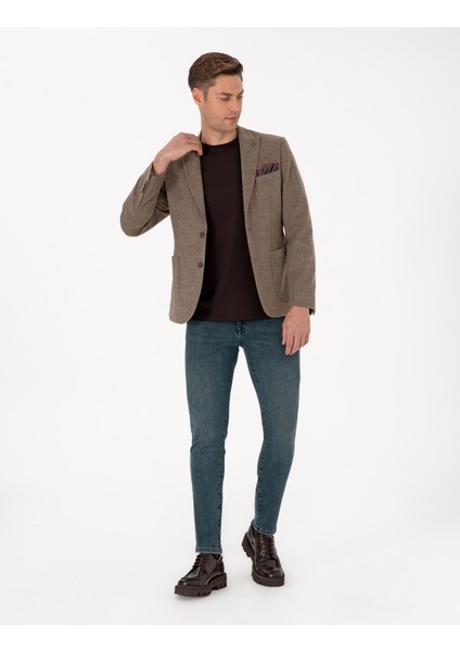 Erkek Kahverengi Slim Fit Ceket 50316324-VR029 fırsatları