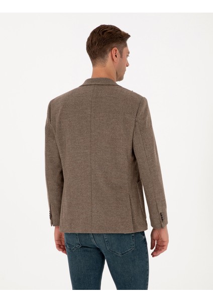 Erkek Kahverengi Slim Fit Ceket 50316324-VR029 indirimleri