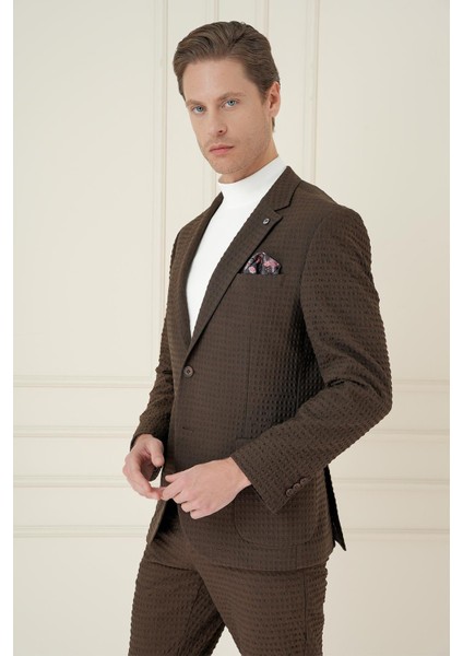 C 695 Slim Fit Kakao Spor Ceket modelleri