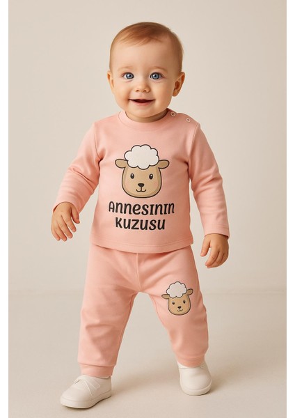 Bebek Kuzucuk Baskılı Ikili Takım - Annesinin Kuzusu