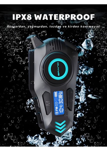 K09 Intercom Bluetooth Motosiklet Kask Kulaklığı – Çift Yönlü Intercom ve Müzik Desteği